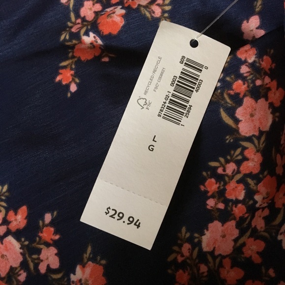 NEW! {Old Navy} Blue Floral Dress Large - Picture 5 of 5
